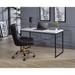 Gracie Oaks Albach Desk Wood/Metal in Black/Brown/Gray | 28 H x 47 W x 22 D in | Wayfair 3704FEA7F3FF45E1982D74D1ED3E87B5