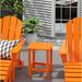 Beachcrest Home™ Shavon All weather Adirondack Outdoor HDPE Side Table Plastic in Orange | 18 H x 14 W x 14 D in | Wayfair