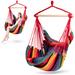 Costway 4 Color Deluxe Hammock Rope Chair Porch Yard Tree Hanging Air Swing Outdoor-Red
