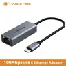 CABLEsmen-Adaptateur Ethernet USB C vers LAN 100Mbps RJ45 pour Macbook Air iPad Pro Type C