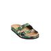 Wide Width Women's The Maxi Slip On Footbed Sandal by Comfortview in Black Floral (Size 10 W)