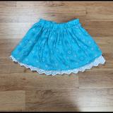 Disney Bottoms | Disney Girls Snowflakes Stripe Eyelet Lace Skirt | Color: Blue/White | Size: 6xg