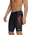 Speedo Men's Swimsuit Jammer Powerflex Printed Team Colors, Coded Red, 36