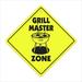 SignMission Grill Master Crossing Sign Zone Xing Bbq Grilling Grill Bbq Sauce Plastic in Black/Yellow | 12 H x 12 W x 0.01 D in | Wayfair