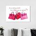 Art Remedy Doll Memories - Birkin Pink Handbags - Painting Print Canvas in Pink/Red/White | 36 H x 54 W x 2 D in | Wayfair 25024_54x36_CANV_XHD
