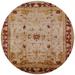 Brown/Red 48 x 48 x 0.35 in Indoor Area Rug - Charlton Home® Spurgh Oriental Ivory/Light Brown/Red Area Rug Polyester/Wool | Wayfair