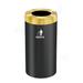 Glaro, Inc. Trash Can Stainless Steel in Black/Yellow | 30 H x 15 W x 15 D in | Wayfair W1542BK-BE-W2