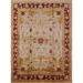 Brown/Red 84 x 60 x 0.35 in Indoor Area Rug - Charlton Home® Spurgh Oriental Ivory/Light Brown/Red Area Rug Polyester/Wool | Wayfair