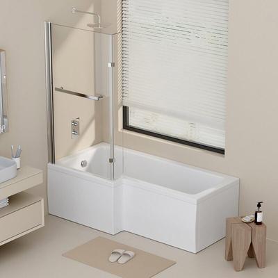 Duschbadewanne elara - 170 x 85 cm Rechts Badewanne Wanne Badewannenaufsatz Duschwand - Home Deluxe