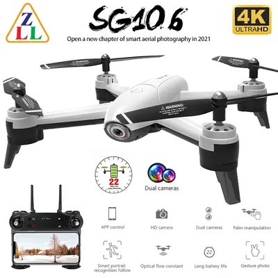 Drone ZLL SG106 avec caméra 4K flux optique 1080P HD double vidéo aérienne en temps réel