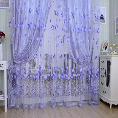 Rideaux en tulle modernes pour salon décoration de la maison violet chambre d'enfant porte