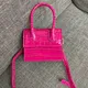 Sacs à main en cuir de crocodile pour femmes mini sac à rabat rose petit sac à main design