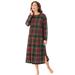 Plus Size Women's Long-Sleeve Henley Print Sleepshirt by Dreams & Co. in Classic Red Plaid (Size 5X/6X) Nightgown