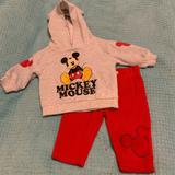 Disney Matching Sets | Disney Baby Mickey Boys Size 0-3 Months Set | Color: Gray/Red | Size: 0-3mb