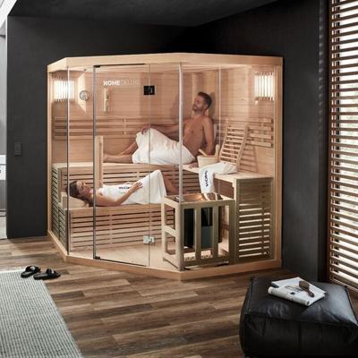 Traditionelle Sauna skyline big xl - 200 x 200 cm für 6 Personen Sauna Saunakabine Ecksauna