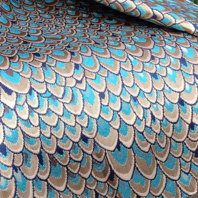 Tecido – Tissu africain en Brocade, Jacquard, paon brillant, matériel pour confection de robes,