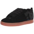 DC Shoes Herren Court Graffik Casual Low Top Skateschuh Sneaker Skate-Schuh, Schwarz/Dunkelschokolade, 46 EU