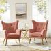 Wingback Chair - Etta Avenue™ Avianna 29.25" Wide Tufted Wingback Chair Wood/Polyester/Velvet/Metal in Pink | 36.5 H x 29.25 W x 27.5 D in | Wayfair