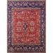 Blue/Red 108 x 72 x 0.35 in Indoor Area Rug - Bungalow Rose Oriental Red/Blue Area Rug Polyester/Wool | 108 H x 72 W x 0.35 D in | Wayfair