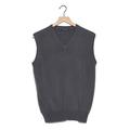 State Cashmere Men’s Classic Sleeveless Sweater Vest 100% Pure Cashmere V-Neck Style Pullover (City Smoke, Small)
