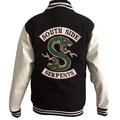 RhinoMacs Riverdale Southside Serpents Varsity Jacket for Women in Wool and Faux Leather Sleeves (XXS to XL) Southside Serpents Jacket, Riverdale Jacket (M (Check Our Size Chart)) Black, White