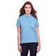 UltraClub UC105W Women's Lakeshore Stretch Cotton Performance Polo Shirt in Columbia Blue size Large | Cotton/Spandex Blend