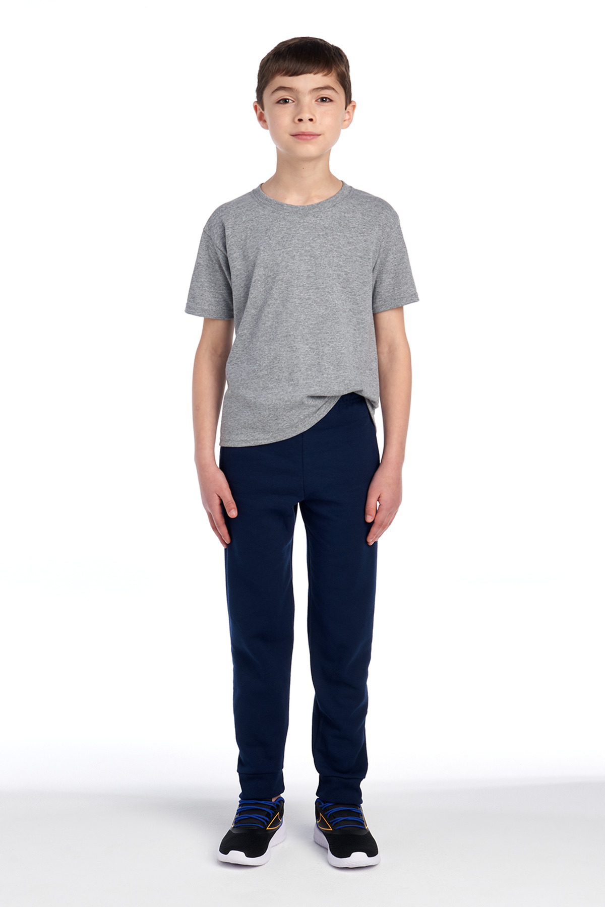 Jerzees 975YR Youth NuBlend Jogger Sweatpant in J Navy Blue size Large | Cotton/Polyester Blend