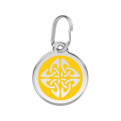 Red Dingo Tribal Arrows Stainless Steel Personalized Dog & Cat ID Tag, Yellow, Small