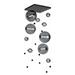 Hubbardton Forge Abacus 10 - Light Cluster Globe LED Pendant Glass in Gray/Black | 100 H x 35.5 W x 27.2 D in | Wayfair 139051-LED-STND-10-YL0694