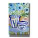 Rosalind Wheeler Tea & Flowers I by Linda Woods - Wrapped Canvas Painting Print Metal in Blue | 40 H x 26 W x 1.25 D in | Wayfair