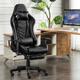 Inbox Zero Gaming Chair Faux Leather in Black | 26 H x 26 W x 51.5 D in | Wayfair 48C3F2C1CD834D6E9BE64ACA257A9FD7