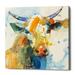 Gracie Oaks Happy Cows I by Albena Hristova - Wrapped Canvas Painting Print Canvas in Orange | 12 H x 12 W x 0.75 D in | Wayfair