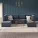 Gray Sectional - Mercury Row® Rodrigue 116" Wide Symmetrical Modular Corner Sectional w/ Ottoman Polyester | 34.5 H x 116 W x 86 D in | Wayfair