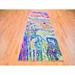 Blue/Gray 46 W in Rug - Isabelline One-of-a-Kind Parley Hand-Knotted 3'10" x 11'9" Runner Area Rug in Yellow/Purple/Blue Silk/Wool | Wayfair