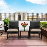 Ebern Designs Bowmore 3 Piece Rattan Seating Group w/ Cushions in Black | Outdoor Furniture | Wayfair 9E2356EEDBF249A2AB92F98674B3593B