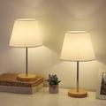 George Oliver Zariah 15.2" Table Lamp Set Linen/Solid Wood in White | 15.2 H x 8.7 W x 8.7 D in | Wayfair 0B2E5F122D3D463B8C0A0F54C4B8D71E