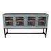 Foundry Select 65" Wide Pine Sideboard Wood in Gray/Blue/Black | 36.2 H x 65 W x 16 D in | Wayfair 8C3EDFD1FDC0470FAB0332FB200B2FB1