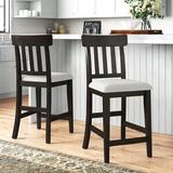 Red Barrel Studio® Colosimo 24" Counter Stool Upholstered/Metal in Black/White | 42 H x 19 W x 21 D in | Wayfair F9FBC672B6F34C69A4F9799B1A641F09