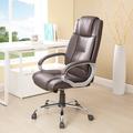 Inbox Zero High Back Executive Premium Faux Office Chair w/ Back Support, Armrest & Lumbar Support Upholstered in Gray | Wayfair