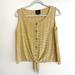 Anthropologie Tops | Anthro W5 Tie Front Button Down Tank | Color: Gold/White | Size: M