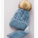 Anthropologie Accessories | Anthropologie Pom Beanie With Detachable Mask Set | Color: Blue | Size: Os