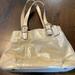 Coach Bags | Coach Soft Leather Shiny Shoulder Bag | Color: Cream/Silver | Size: Os