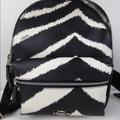 Coach Bags | Coach Mini Charlie Backpack Zebra Print Leather | Color: Black/White | Size: Os