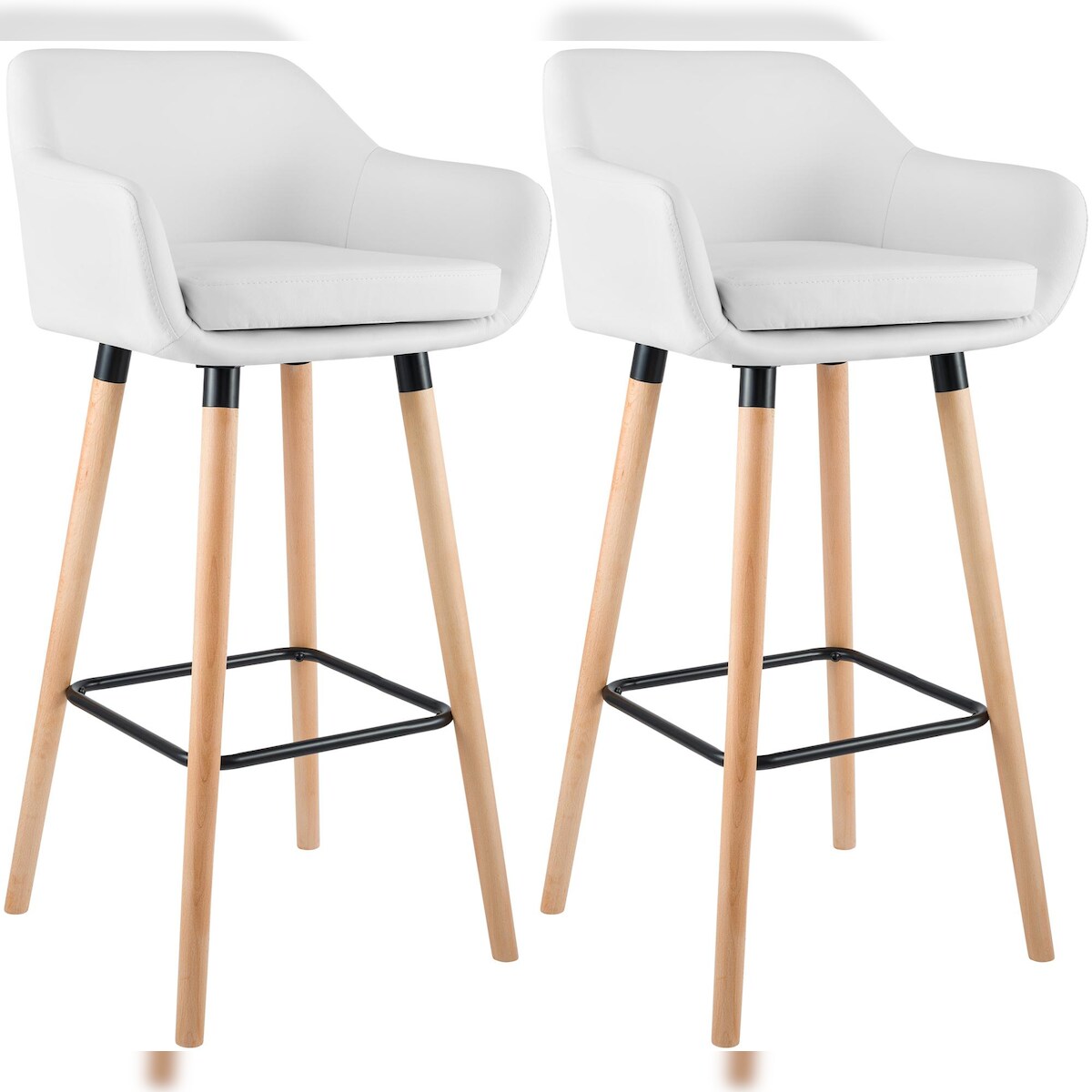 CLP 2er Set Barhocker Grant Kunstleder weiß Image