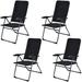 Costway Set of 4 Patio Folding Chairs with Adjustable Backrest-Black