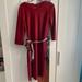 Zara Dresses | New Zara Midi Red Dress With Scarf Belt | Color: Red | Size: L