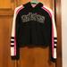 Adidas Tops | Adidas Cropped Hoodie Sweatshirt Stripes Xs | Color: Black/Pink | Size: Xs
