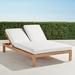 Calhoun Double Chaise with Cushions in Natural Teak - Garnet, Standard - Frontgate