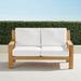 Calhoun Loveseat with Cushions in Natural Teak - Rain Sailcloth Seagull, Standard - Frontgate