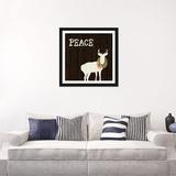 East Urban Home Wooden Deer w/ Wreath II by Andi Metz - Print Paper in Brown/Green/White | 24 H x 24 W x 1 D in | Wayfair